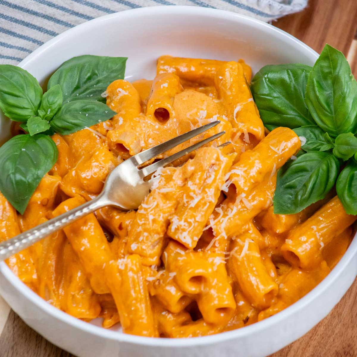 Spicy Vodka Pasta with Deep Red Tomato Sauce