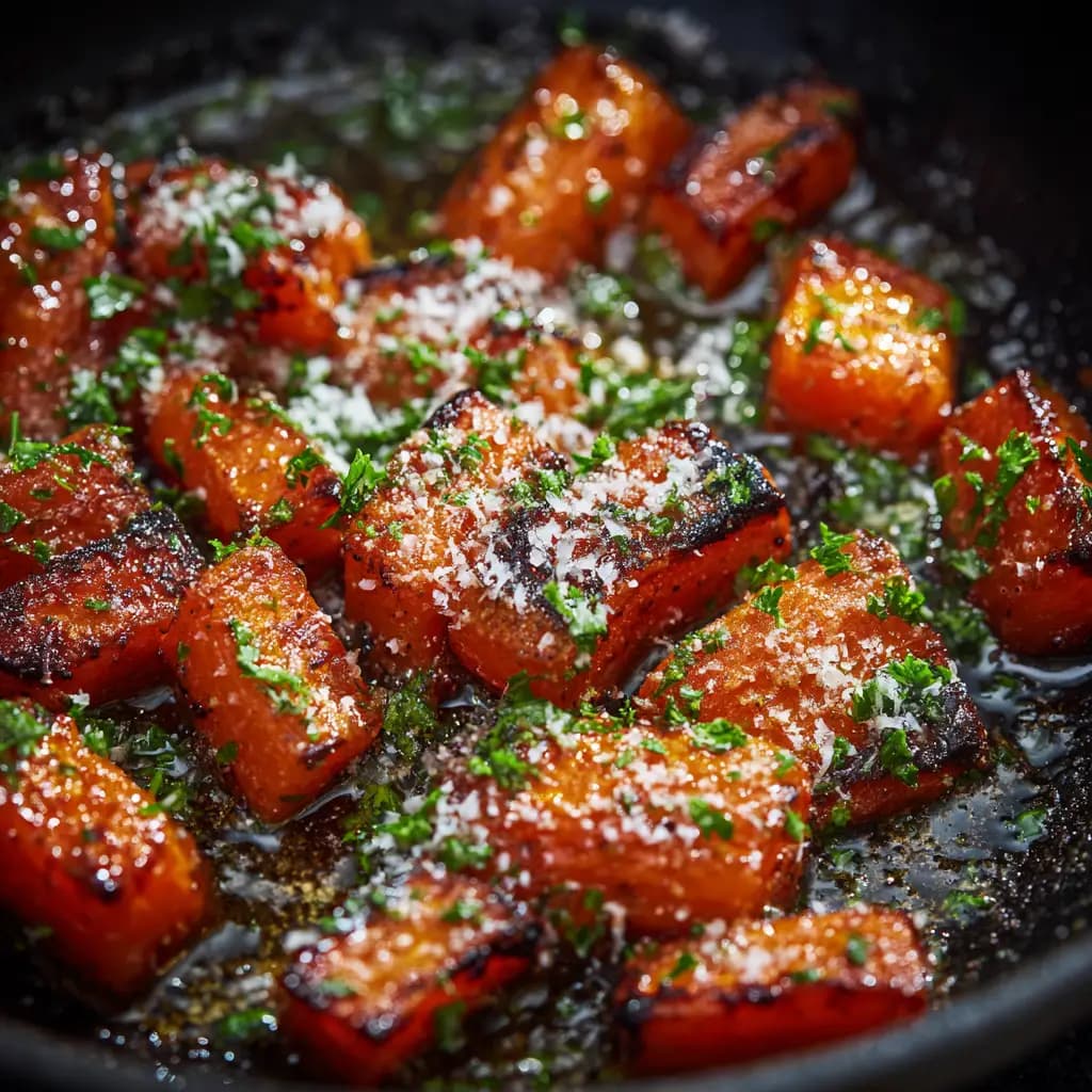 Parmesan Garlic Roasted Carrots with Crispy Parmesan