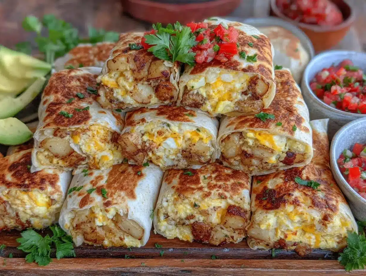Make-Ahead Freezer Breakfast Burritos with Egg, Cheddar, and Potato