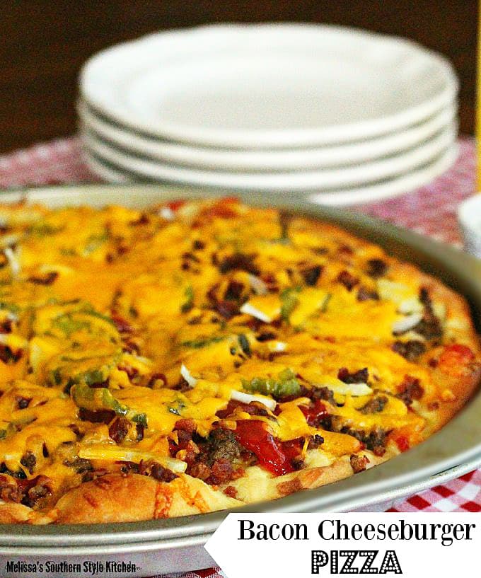 Bacon Cheeseburger Pizza with Cheddar and Pickles