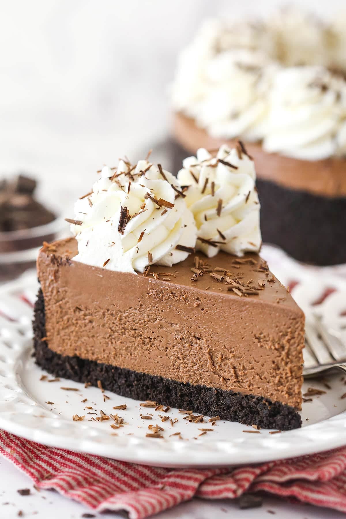 No Bake Chocolate Cheesecake with Oreo Crust