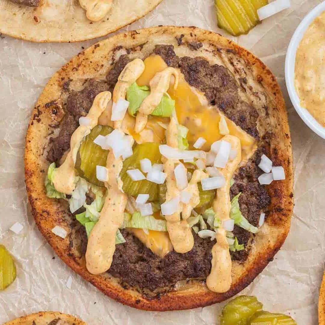 Smash Burger Tacos with Homemade Burger Sauce
