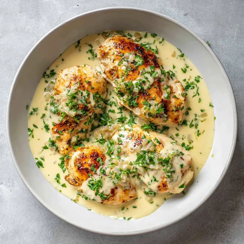 Champagne Chicken with Shallot Cream Sauce