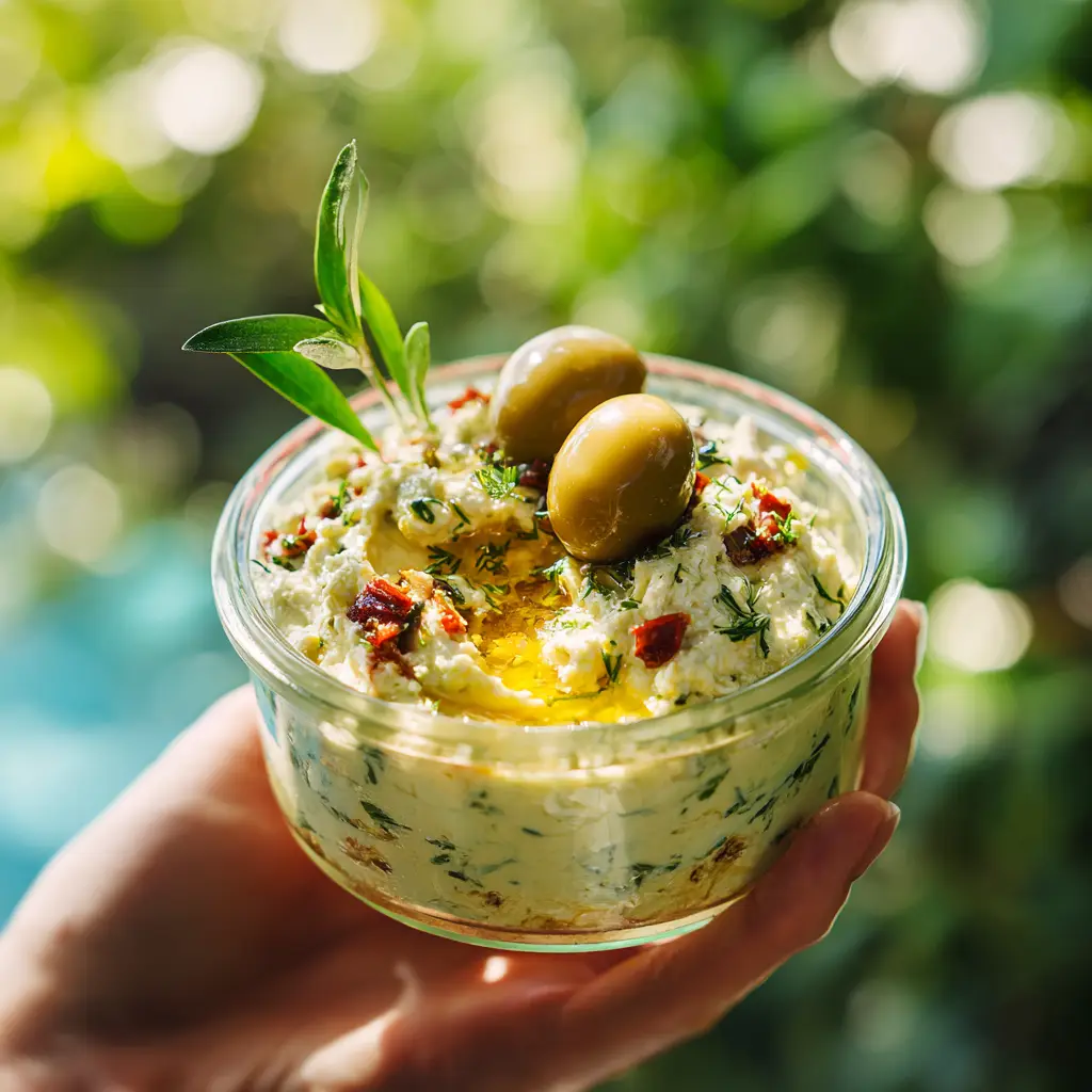 Feta and Olive Dip with Kalamata Olives and Dill