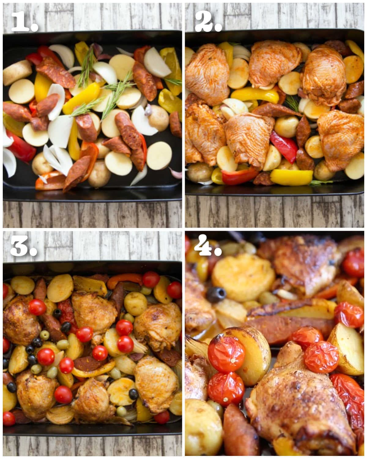 Spanish Chicken Tray Bake with Chorizo and Potatoes